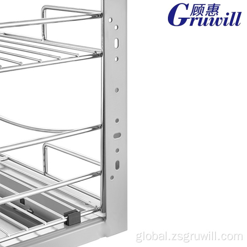 Kitchen Cabinet Storage Wire Baskets Wire Basket Pull Out Dish Rack Kitchen CabinetOrganizer Manufactory